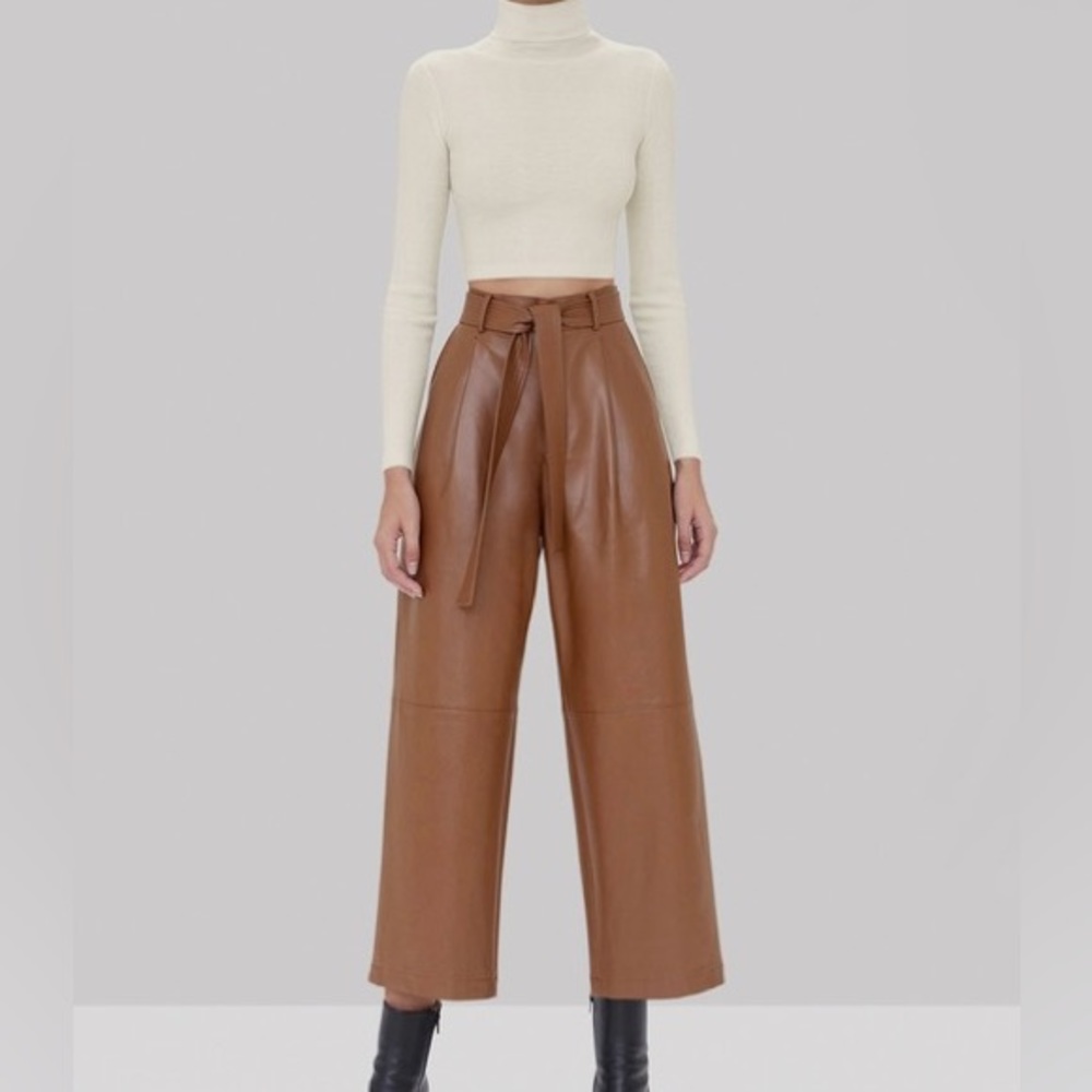 Alexis Roy Wide Leg Vegan Leather Pant